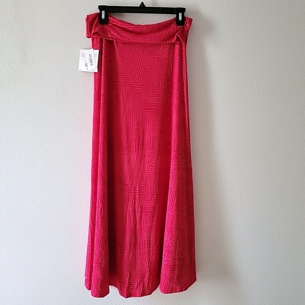 New Lularoe Women's Pink Strecth Maxi Skirt Size Medium